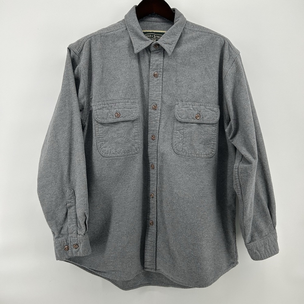 Field & Stream Flannel Shacket Mens 2XL Gray Heavyweight Shirt Jacket Gorpcore